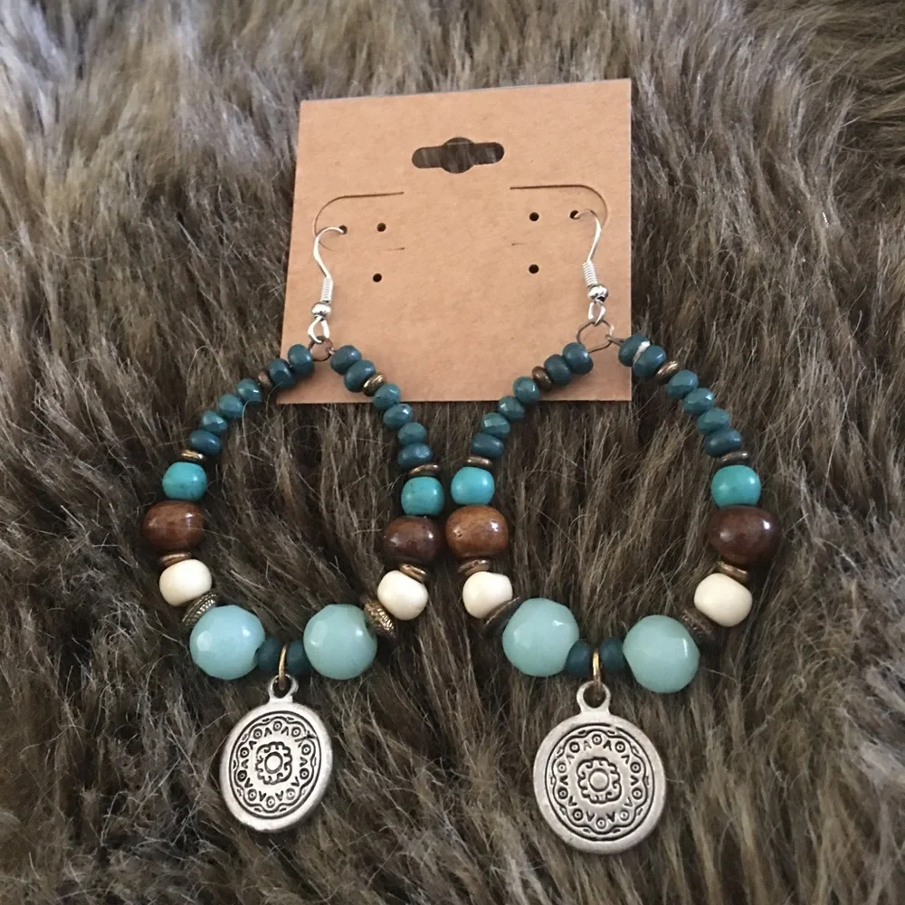 Handmade boho chic salvaged repurposed earrings
